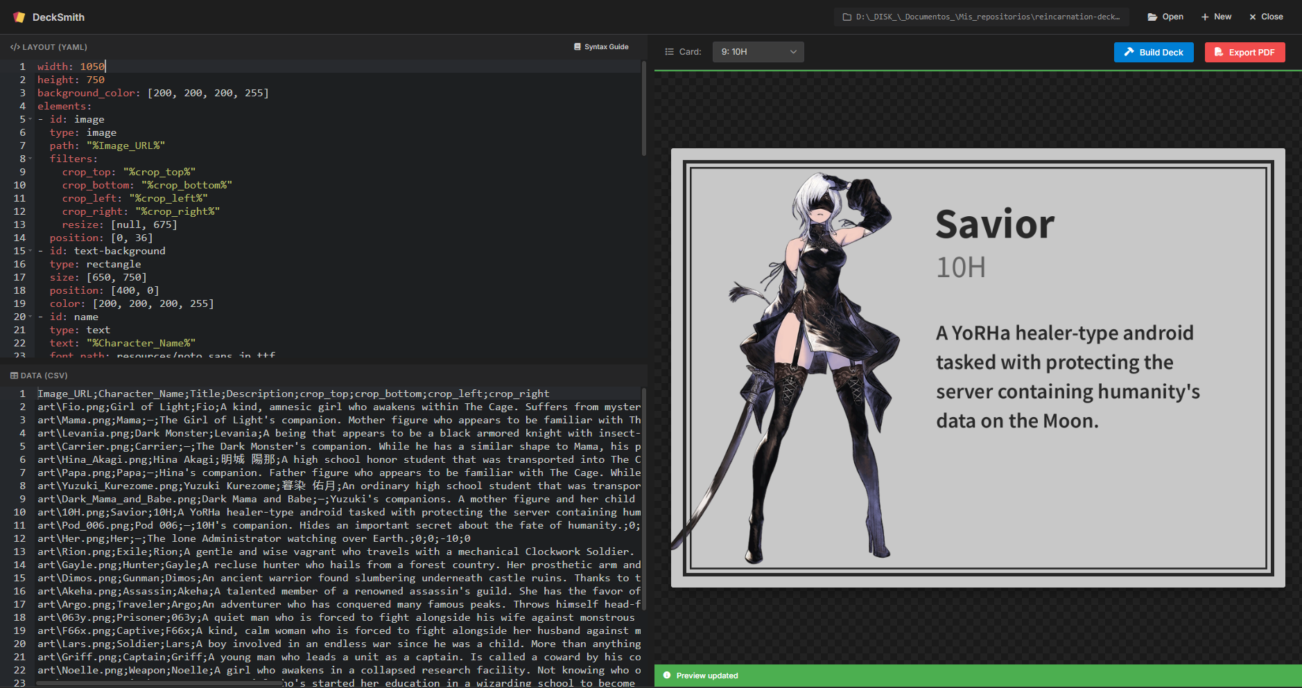 DeckSmith Application Screenshot